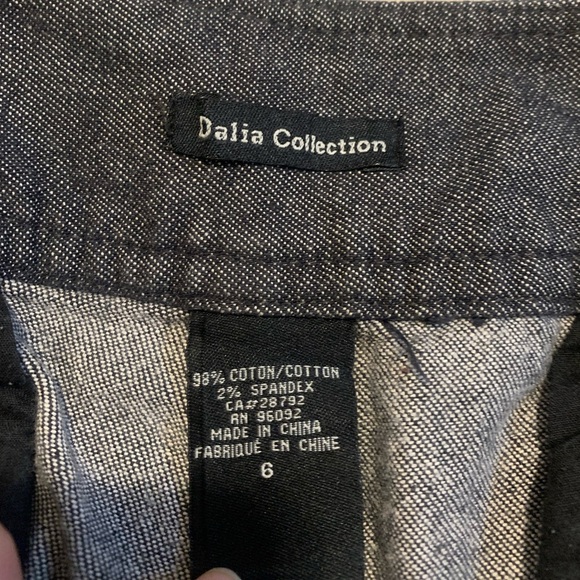 Dalia Collection Wide-Leg Cropped Culotte Pants - Gray Denim - Size 6 - Picture 4 of 5